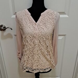 Apt. 9 Women's Lace Blouse - Soft Nude Pink